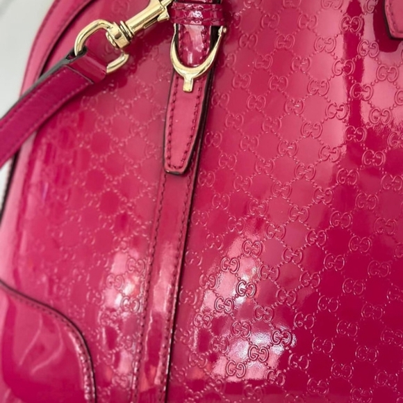 Gucci Magenta Pink Patent Microguccissima Small Nice Top Handle Bag - Picture 2 of 10